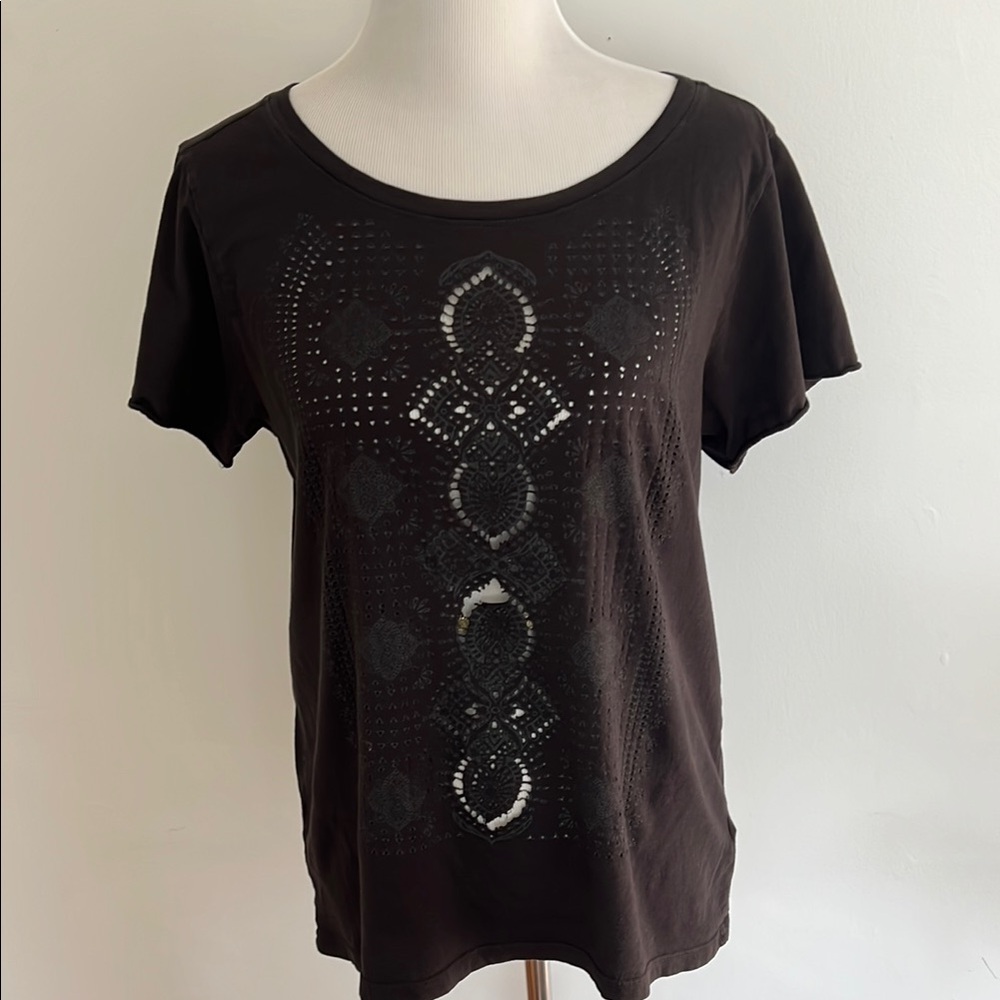 Knot Sisters Black Graphic Tee Relaxed Fit